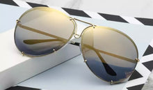 Load image into Gallery viewer, Gold Oversized Porsha Sunglasses