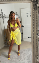 Load image into Gallery viewer, Lemon Rhinestone Gold Chain Bikini