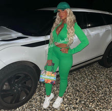 Load image into Gallery viewer, Green Zip Ribbed Lounge Set (PREMIUM COLLECTION) CLEARANCE