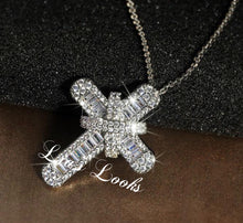 Load image into Gallery viewer, Chunky Silver Bling Small Cross Necklace (Link Chain)