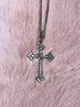 Load image into Gallery viewer, Large Bling Cross Necklace (Silver)