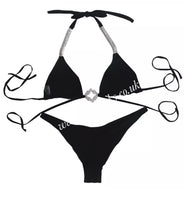 Load image into Gallery viewer, Black Diamanté Bikini