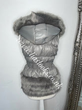 Load image into Gallery viewer, Silver Grey Romani Coat (Faux Fur)