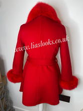 Load image into Gallery viewer, Ruby Red Wool & Cashmere Coat