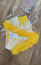 Load image into Gallery viewer, Frilly Ruffle Yellow Sarong