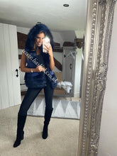 Load image into Gallery viewer, Midnight Blue Romani Coat (Faux Fur)