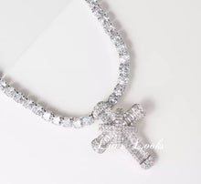 Load image into Gallery viewer, Bling Cross Necklace with Tennis Chain