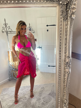 Load image into Gallery viewer, Frilly Ruffle Hot Pink Sarong