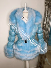 Load image into Gallery viewer, Baby Blue Romani Coat (Faux Fur)