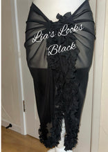 Load image into Gallery viewer, Frilly Ruffle Black Sarong