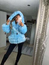 Load image into Gallery viewer, Baby Blue Romani Coat (Faux Fur)