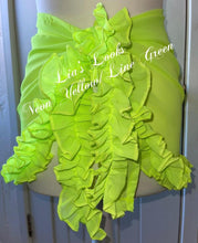 Load image into Gallery viewer, Frilly Ruffle Neon Yellow/Lime Green Sarong