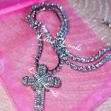 Load image into Gallery viewer, Bling Cross Necklace with Tennis Chain