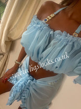 Load image into Gallery viewer, Frilly Ruffle Baby Blue Two Piece Set