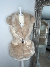 Load image into Gallery viewer, Sandy Beige Romani Coat (Faux Fur)