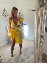Load image into Gallery viewer, Frilly Ruffle Yellow Sarong