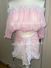 Load image into Gallery viewer, Frilly Ruffle Baby Pink/White Combo Two Piece Set