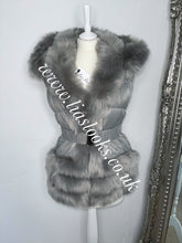 Load image into Gallery viewer, Silver Grey Romani Coat (Faux Fur)