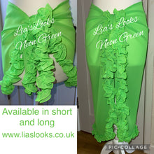 Load image into Gallery viewer, Frilly Ruffle Neon Green Sarong
