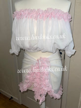 Load image into Gallery viewer, Frilly Ruffle White/Baby Pink Combo Two Piece Set