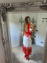 Load image into Gallery viewer, Frill Swimsuit &amp; Sarong Set (White/Red)
