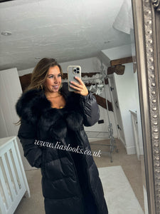Fur Collar Puffer Coat (Long Line)