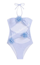 Load image into Gallery viewer, Baby Blue Rose Swimsuit (CLEARANCE)

