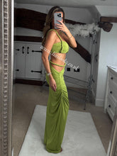 Load image into Gallery viewer, Olive Rope Maxi Skirt Set
