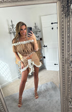 Load image into Gallery viewer, Frilly Ruffle Honey/Cream Combo Sarong
