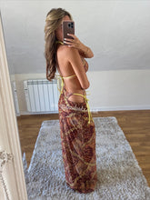 Load image into Gallery viewer, Brown/Lemon Paisley Bikini &amp; Skirt
