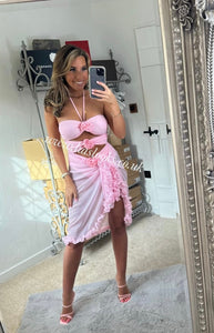 Frilly Ruffle Baby Pink Sarong