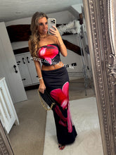 Load image into Gallery viewer, Black Flower Print Maxi Co Ord
