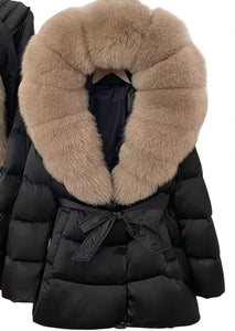 Luxe Fur Midi Puffer Coat