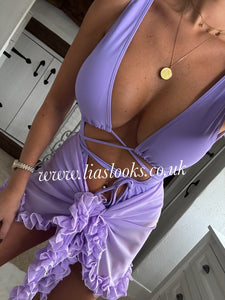 Lilac Tie Round Swimsuit