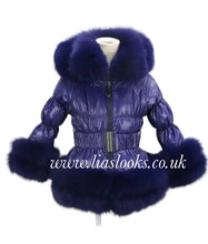 Load image into Gallery viewer, CHILDREN’S - Midnight Blue Romani Coat (Faux Fur)

