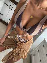 Load image into Gallery viewer, Brown Stripe High Waisted Bikini
