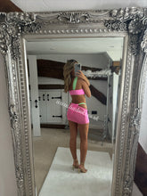 Load image into Gallery viewer, Pink/Lime Combo Bikini &amp; Skirt Set (3 Piece)
