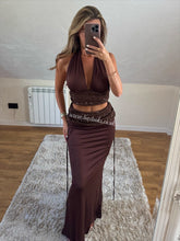 Load image into Gallery viewer, Chocolate Sequin Skirt Set
