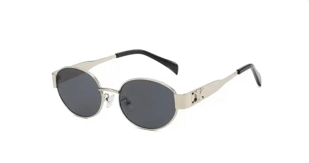 Black and silver round sunglasses outlet