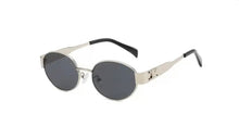 Load image into Gallery viewer, Black/Silver Oval Sunglasses

