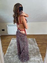 Load image into Gallery viewer, Red Printed Bikini &amp; Trouser Set

