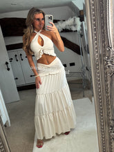 Load image into Gallery viewer, Creamy Ruffle Maxi Skirt Set
