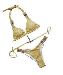 Gold Rhinestone Jewelled Bikini
