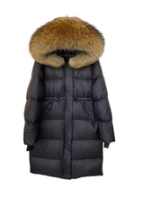 Load image into Gallery viewer, Fur Drawstring Hooded Puffer Coat (Long Line)

