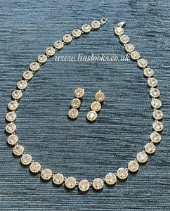 Bling Tennis Chain Necklace - Gold (+ Free Earrings)