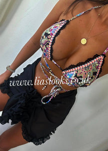 Frilly Ruffle Black Sarong