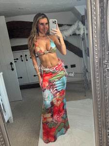 Star Multi 3 Piece Bikini Skirt Set