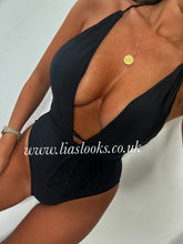 Load image into Gallery viewer, Black Tie Up Swimsuit (CLEARANCE)
