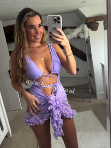 Lilac Tie Round Swimsuit