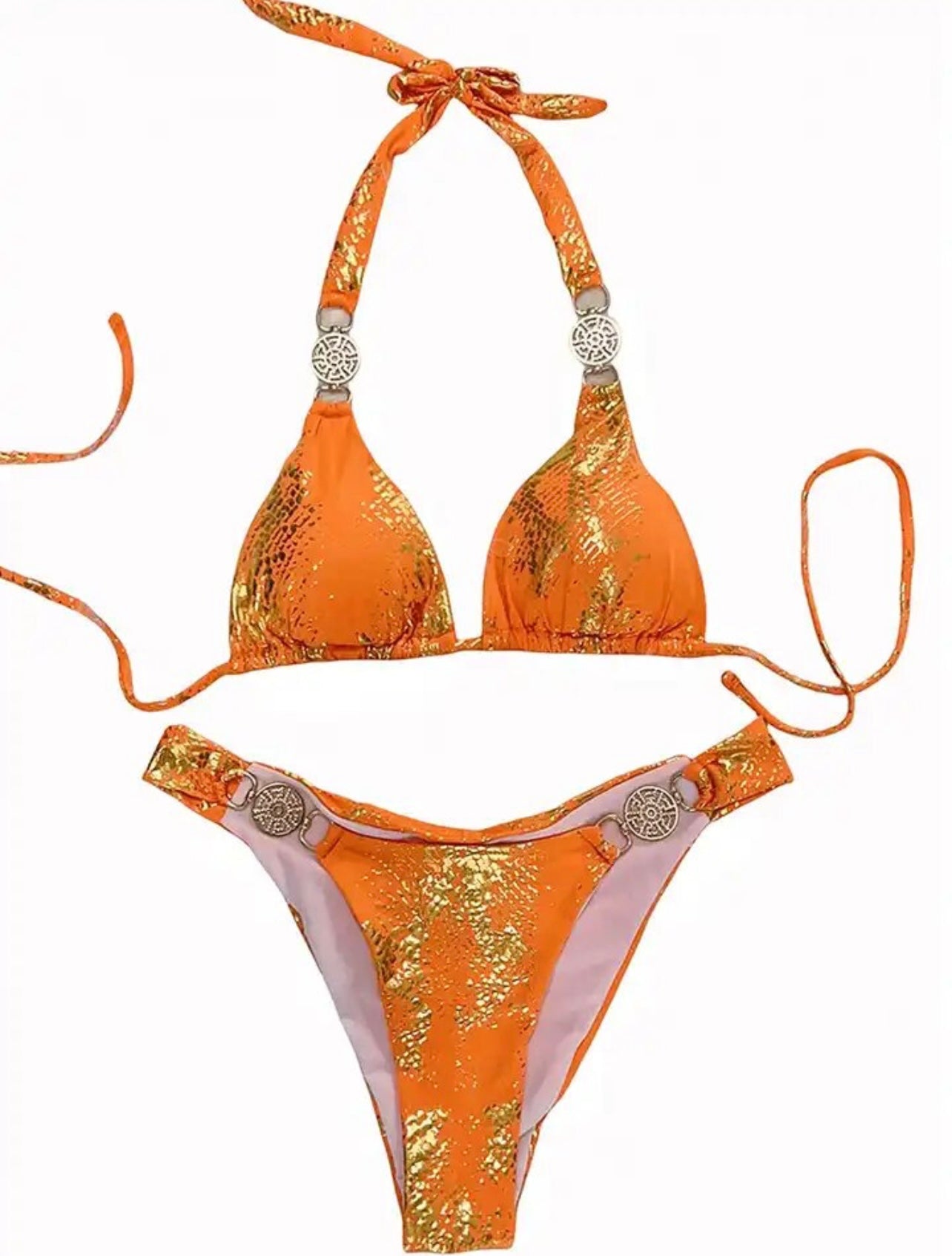 Orange snakeskin bikini outlet